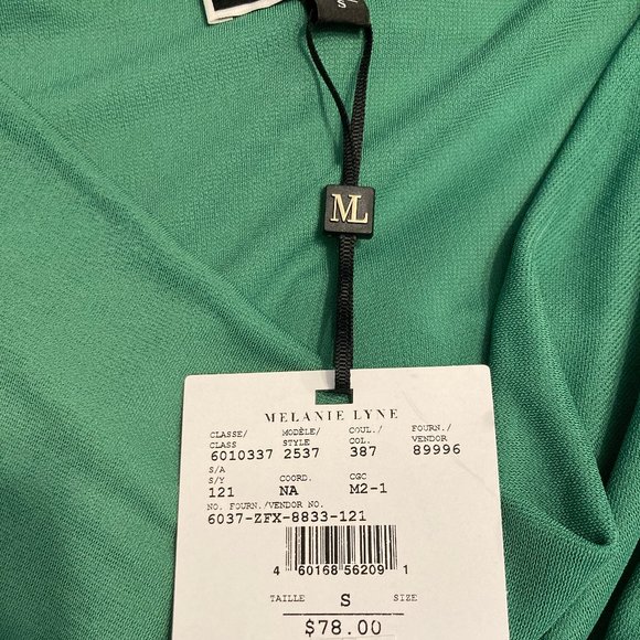 MELANIE LYNE: Drape Neck Zipper Detail Top - green - Picture 5 of 6